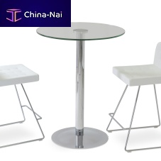 Contemporary high bar table LADYglasssteeltempered glass