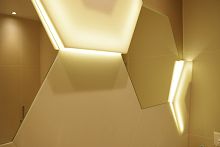 Contemporary wall light Solid Surfacehexagonalbathroom