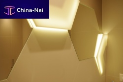 Contemporary wall light Solid Surfacehexagonalbathroom