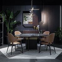 Contemporary dining table KALSmarblemetal baserectangular