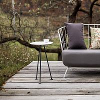 Contemporary side table MJ MA103HPLsteel baseround