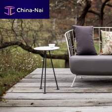 Contemporary side table MJ MA103HPLsteel baseround