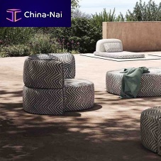 Contemporary armchair Soft Islandfabricrecliningblue