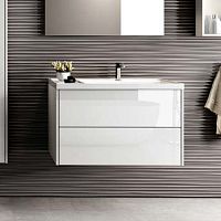 Wall-hung washbasin cabinet 90.1woodencontemporarywith drawers