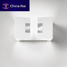 Contemporary wall light BUCKLEindoorstainless steelhalogen