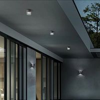 Contemporary ceiling light LENSroundglasscast aluminum