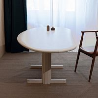 Contemporary dining table NAMI oakepoxyoak base