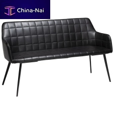 Traditional upholstered bench EMBRACEleathersteel basesteel