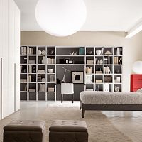 Wall-mounted desk AMICI - WH/GR contemporarywoodenstraight