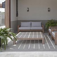 Contemporary coffee table LARSteakteak baserectangular