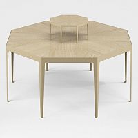 Contemporary dining table AZALoakmetaloctagonal