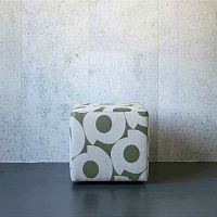 Contemporary pouf Squarefabricwoodensquare