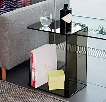 Contemporary side table LUCENTtempered glassrectangularhome
