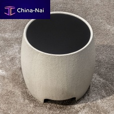 Contemporary side table BOSTONglasssolid wood baseconcrete base