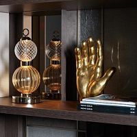 Table lamp DROP metalMurano glasssatin
