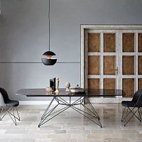 Contemporary table T70 ATLANTEmetalrectangularanthracite