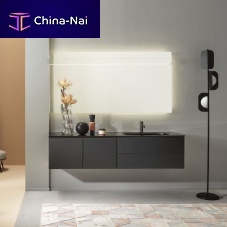 Wall-mounted washbasin cabinet MONOLITElaminateglassmelamine