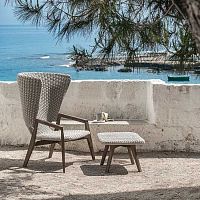 Contemporary footrest Knitteakmahoganyrope