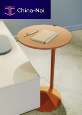 Contemporary side table DROPSMDFmetal baseround