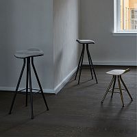 Contemporary bar stool NORR11 - BARFLYleatheroakbrass base