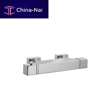 Double-handle shower mixer tap CUADRO-TRES: 107164wall-mountedthermostaticchromed metal