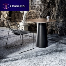 Contemporary high bar table TOTEMceramiclacquered metal baseround
