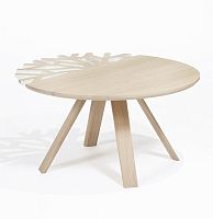 Contemporary coffee table CANOPE oaksolid wood baseround