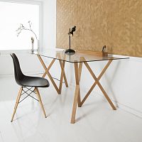 Contemporary table MIKA #200 glassoak baserectangular