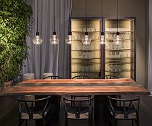 Contemporary table CALANCHIwalnutmetal baserectangular