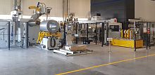 Compact press feeding line