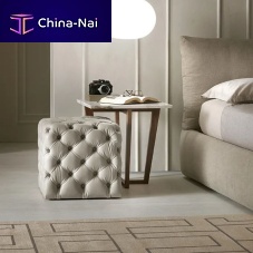 Chesterfield pouf CLODfabricleathersquare
