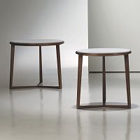 Contemporary side table Curiowalnutmapleglass