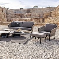 Contemporary armchair COSMOfabricropealuminum