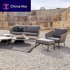 Contemporary armchair COSMOfabricropealuminum