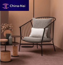 Contemporary armchair JEANETTEleatherfabricsteel