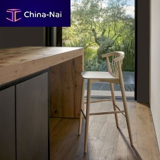 Contemporary stool NEWOODfabricwooden baseupholstered