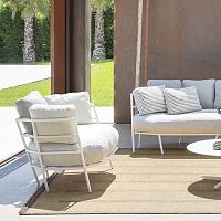 Contemporary armchair DEHORS / 370_Ofabricsteelwith washable removable cover