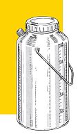24-hour urine sample container 90483polyethylenewith screw cap