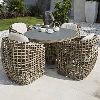 Contemporary dining table DYNASTYwickerglassaluminum base