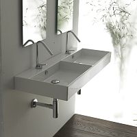 Wall-mounted washbasin UNLIMITED 120ceramicdoublerectangular