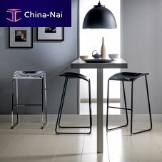 Contemporary bar stool ARODacrylicpainted metal basewith footrest