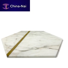 Brass trivet Brassmarblehexagonal