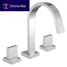 Double-handle washbasin mixer tap BDM-MEZ-303Scountertopchromed metalbathroom
