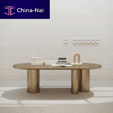 Contemporary dining table Zeus lacquered metalbronzelacquered metal base