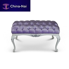 New Baroque design upholstered bench fabricpainted woodcustom