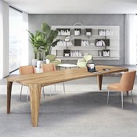 Contemporary table TERRAoaksolid woodoak base