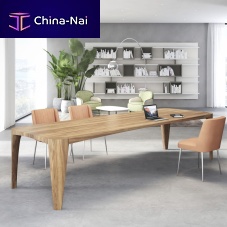 Contemporary table TERRAoaksolid woodoak base