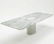 Contemporary dining table TAOLsteelmarblerectangular