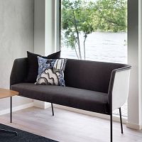 Contemporary upholstered bench CAJALfabricleatherwith backrest