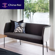 Contemporary upholstered bench CAJALfabricleatherwith backrest